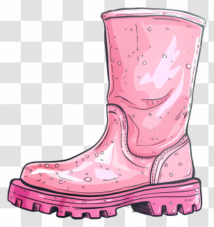 Pink Rubber Boot - Pink Rain Boot For Wet Weather Protection Transparent PNG
