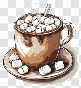 Hot Chocolate With Marshmallows - Hot Chocolate With Marshmallows Transparent PNG