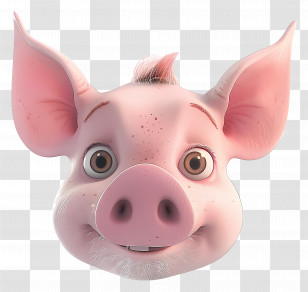 Pig - Adorable Cartoon Pig Face Transparent PNG