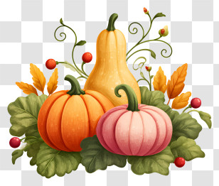 Pumpkins - Autumn Pumpkin Harvest Arrangement Transparent PNG