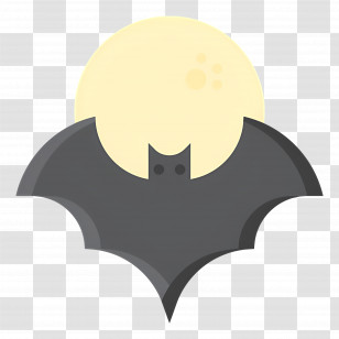 Halloween Bat - Bat In Front Of Full Moon For Halloween Transparent PNG