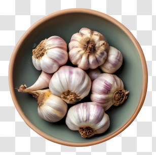 Garlic Bulbs - Bowl Of Garlic Bulbs Transparent PNG