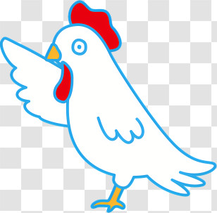 Chicken - Cartoon Chicken In A Playful Pose Transparent PNG