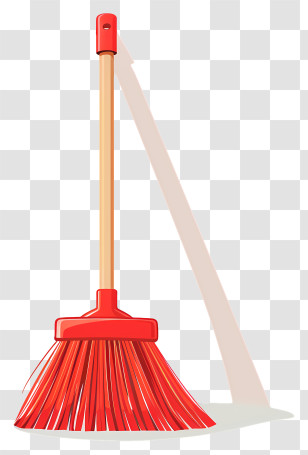 Cleaning Broom - Red Broom Cleaning Equipment Illustration Transparent PNG