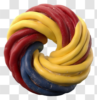 Rubber Ball - Colorful Twisted Dog Toy Transparent PNG