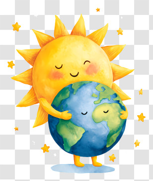 Sun Gently Hugging Earth - Sun Hugging The Earth Transparent PNG