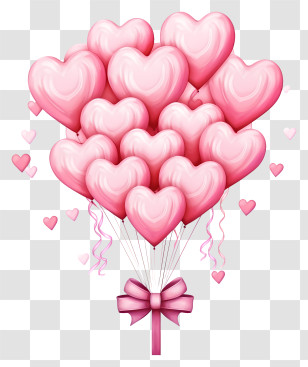 Pastel Valentine Gift Balloon - Pink Heart Balloons For Romantic Decorations Transparent PNG