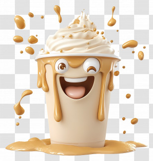 Frappe - Happy Milkshake Cartoon Transparent PNG