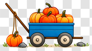 Pumpkin Wagon - Red Wagon Full Of Pumpkins Transparent PNG