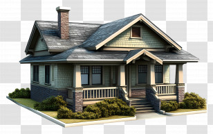 Craftsman Bungalow - Cottage House Architecture Transparent PNG