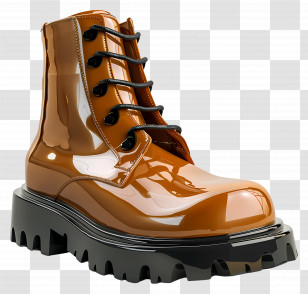 Boots - Shiny Brown Boot Illustration Transparent PNG