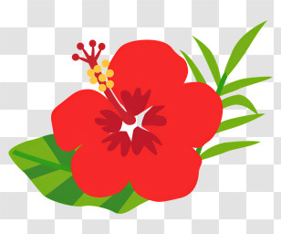 Icon - Tropical Red Hibiscus Flower Illustration Transparent PNG
