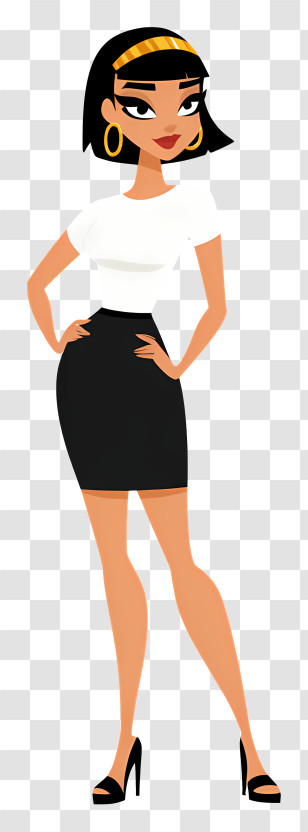 Cleopatra From Clone High - Chic Black-Skirt Fashion Woman Transparent PNG