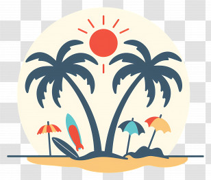 Beach Logo - Tropical Beach Scene Transparent PNG