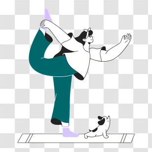 Yoga - Person Doing Yoga Pose With Dog Transparent PNG
