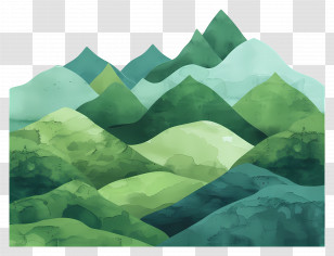 Green Mountains Background - Green Mountain Landscape Illustration Transparent PNG