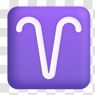 Aries Emoji - Aries Zodiac Symbol Transparent PNG