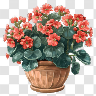 Kalanchoe Plant - Beautiful Potted Red Flowers Illustration Transparent PNG
