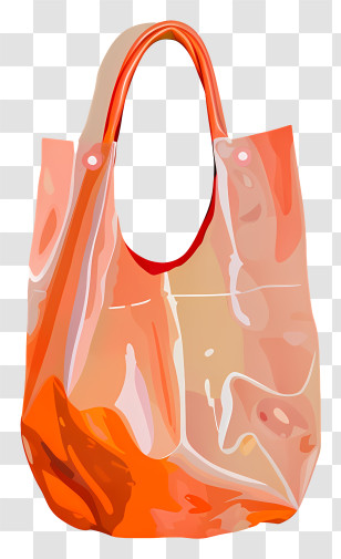 Plastic Bag - Stylish Orange Tote Bag Transparent PNG