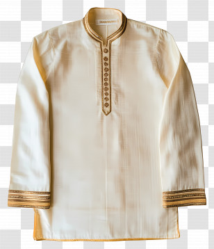 Kurta - Traditional Ethnic Shirt In Cream Transparent PNG
