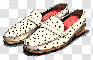 Loafers - Casual Polka Dot Shoes Transparent PNG