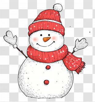 Christmas Snowman - Adorable Snowman Cartoon For The Winter Holidays Transparent PNG