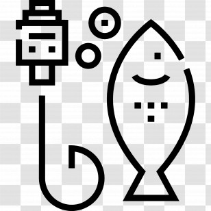 Fishing Hooks - Fishing Hook And Fish Icon Transparent PNG