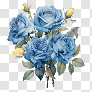 Blue Rose - Beautiful Blue Roses Bouquet Transparent PNG