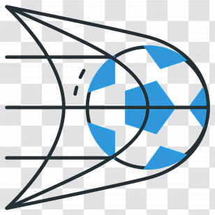 Football Net - Dynamic Blue Soccer Ball Scoring In Net Illustration Transparent PNG