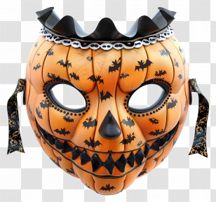 Halloween Mask - Pumpkin Mask For Halloween Transparent PNG