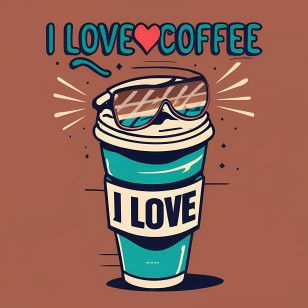 International Coffee Day - Decorative Coffee Cup With I Love Coffee Text Transparent PNG