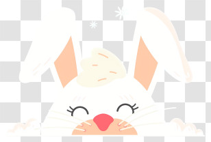 Bunny Face - Peeking White Bunny Transparent PNG