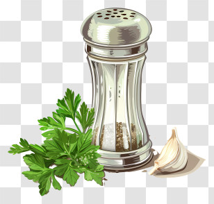Pepper Shaker - Salt Shaker With Herbs And Garlic Transparent PNG