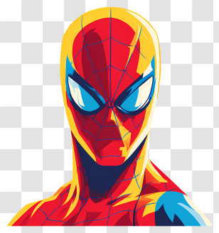 Pop Art Spiderman - Colorful Superhero Illustration Transparent PNG