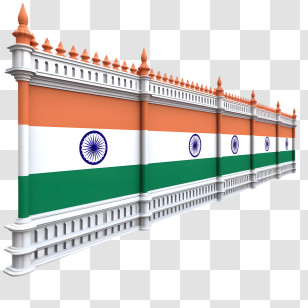 Tiranga Border - Indian Flag-Themed Decorative Wall Transparent PNG