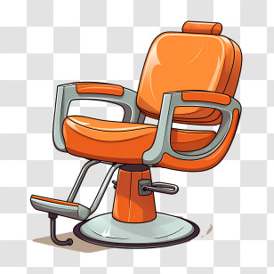 Hair Salon - Orange Barber Chair Transparent PNG