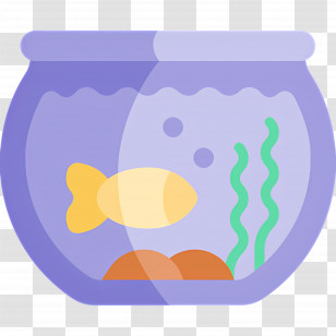 Fish Tank - Fish Bowl With Cute Goldfish Illustration Transparent PNG