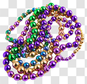 Mardi Gras Beads - Colorful Mardi Gras Beads For Festivities Transparent PNG