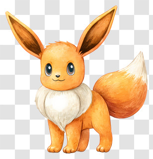 Watercolor Eevee - Eevee Character Illustration Transparent PNG