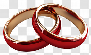 Valentine Rings - Classic Gold Wedding Rings Transparent PNG