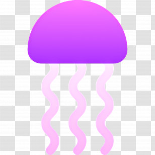 Jellyfish - Bright Purple Jellyfish Graphic Transparent PNG