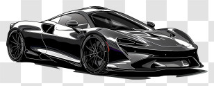 Mclaren Speedtail - Black Stylish Sports Car Illustration Transparent PNG
