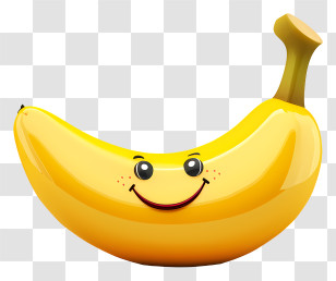 3d Cartoon Fruit - Smiling Cartoon Banana Illustration Transparent PNG