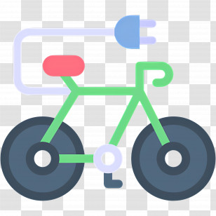 Bicycle - Electric Bicycle With Charging Plug Illustration Transparent PNG