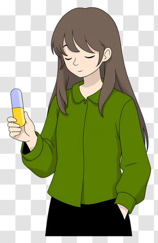 Woman Giving Medicine - Girl Holding A Capsule Transparent PNG