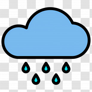 Raining Cloud - Cloud With Raindrops Weather Icon Transparent PNG