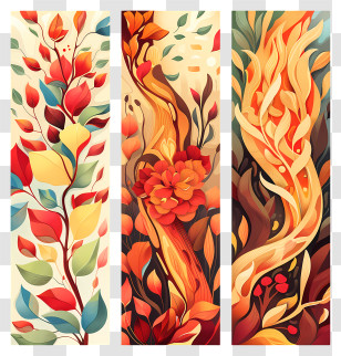 Banners - Colorful Floral Designs Transparent PNG