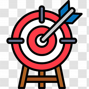 Dart Board - Target With Arrow In Bullseye Transparent PNG