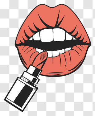 Red Lipstick - Lipstick On Lips Illustration Transparent PNG