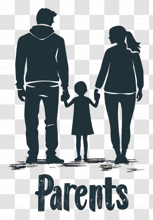 Global Day Of Parents - Silhouette Of Parents With Child Transparent PNG
